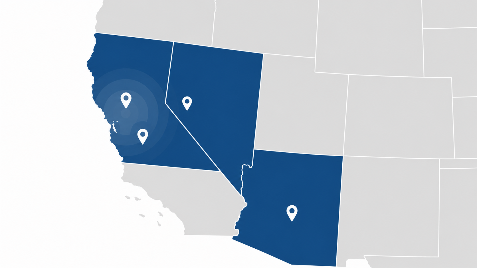Map showing Brewer Medical Solutions service coverage across Northern California, Nevada, and Arizona, from Bakersfield north through Sacramento and the Bay Area, all of Nevada including Las Vegas, Reno, and Elko, and all of Arizona